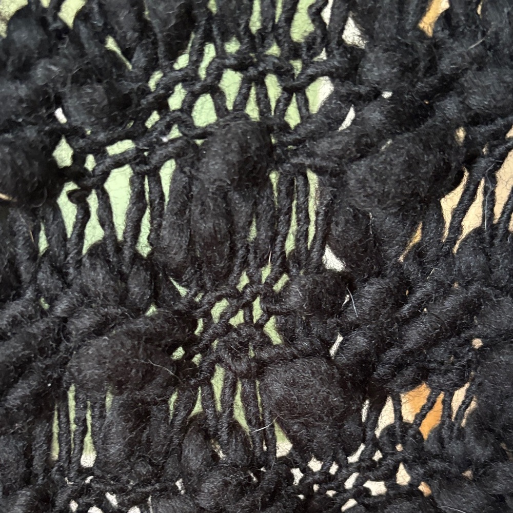 For Love And Lemons Black Open-Knit Cardigan with a Hood - Picture 5 of 9